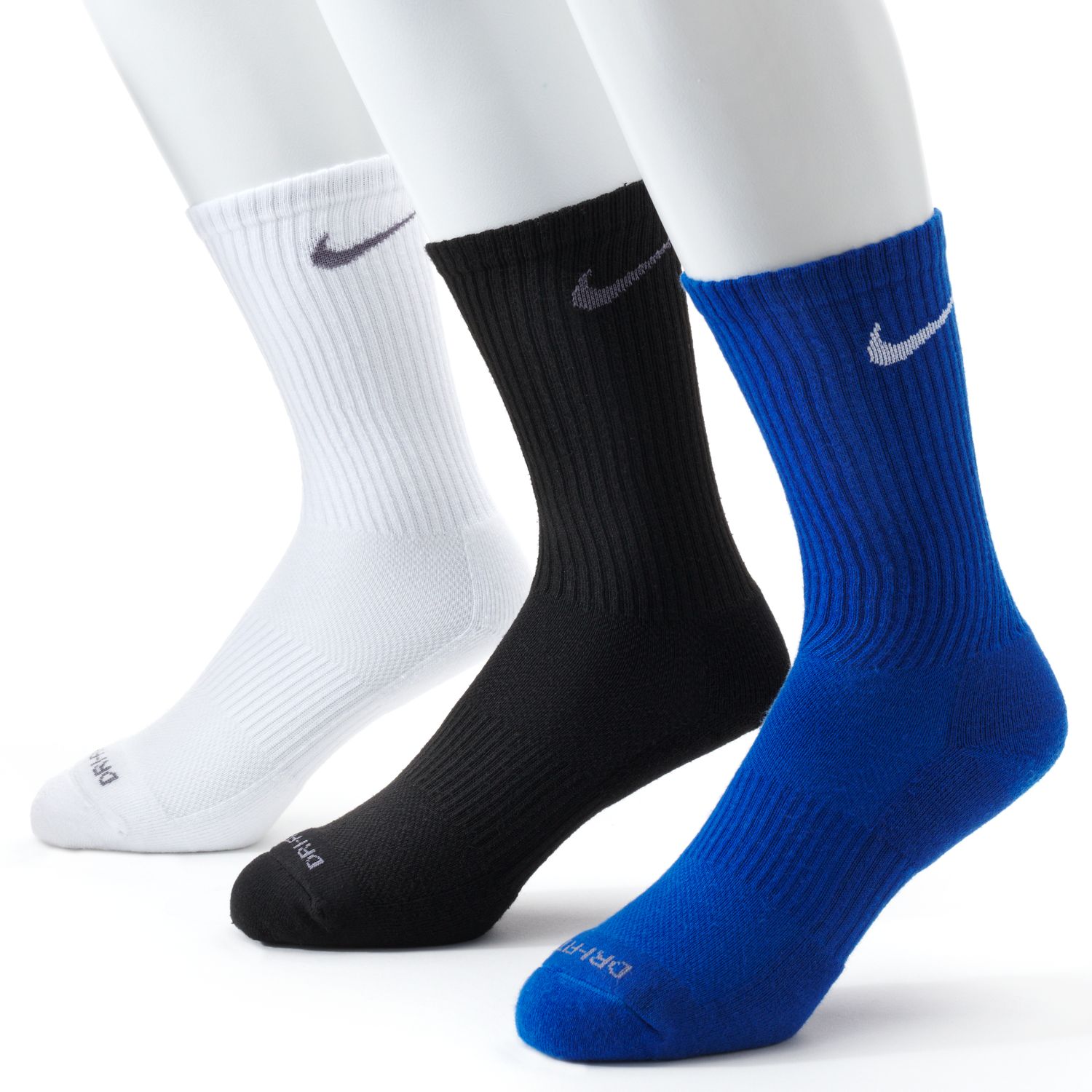 nike dri fit cushion crew socks black