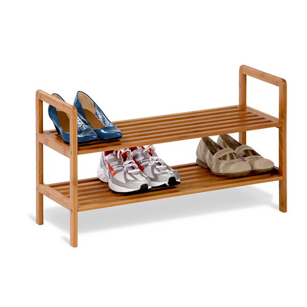 Honey Can Do Bamboo 2 Tier Shoe Rack