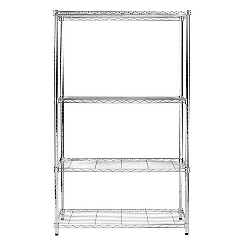 HoneyCanDo Chrome Adjustable Shelving Unit 4 Tier