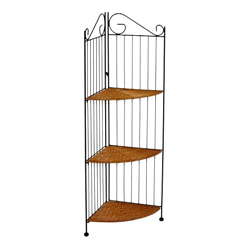 3Tier Corner Wicker Bookcase