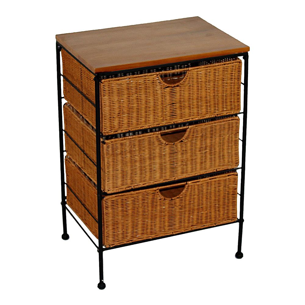 3 Drawer Wicker Chest