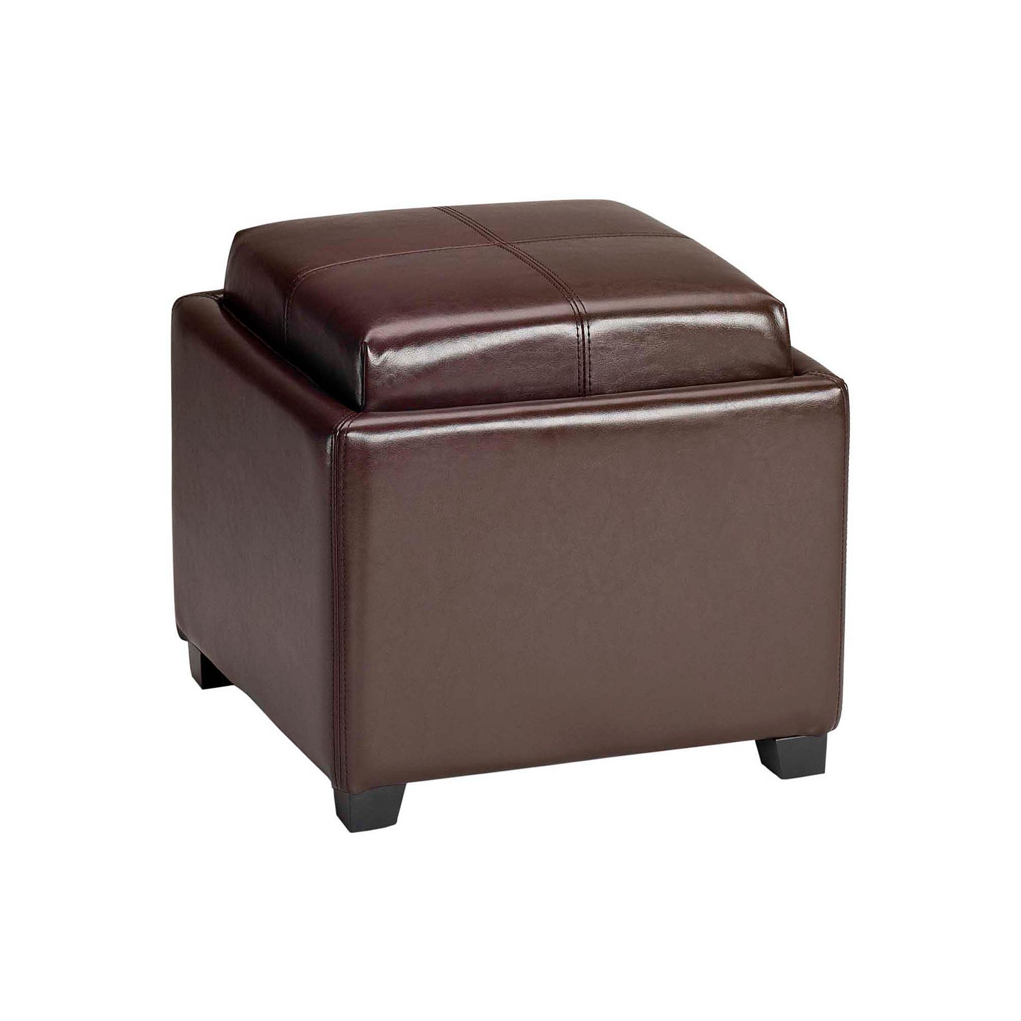 Safavieh Bennett Single Tray Storage Ottoman, Brown