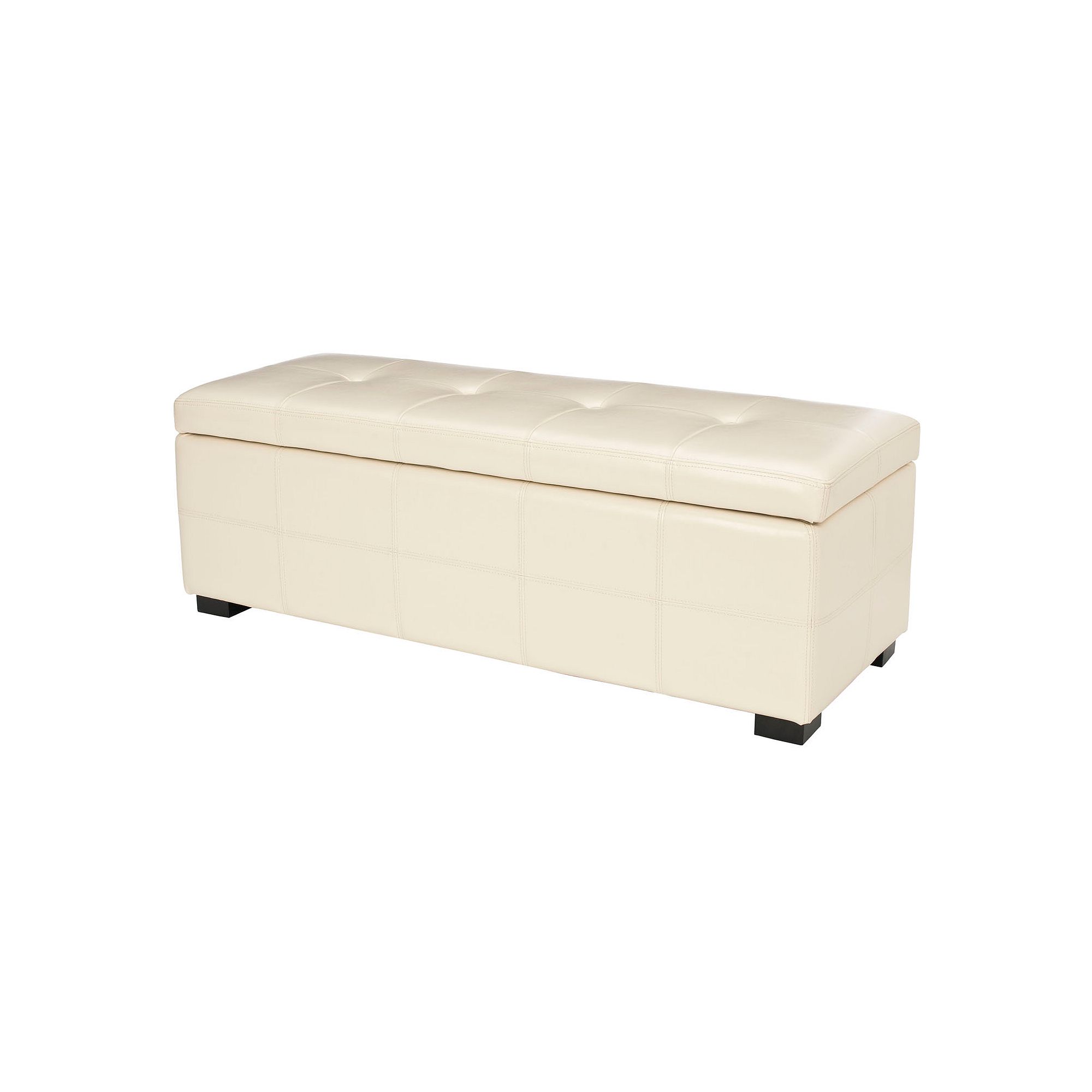 Safavieh Vivienne Large Tufted Storage Bench, Flat Ivory