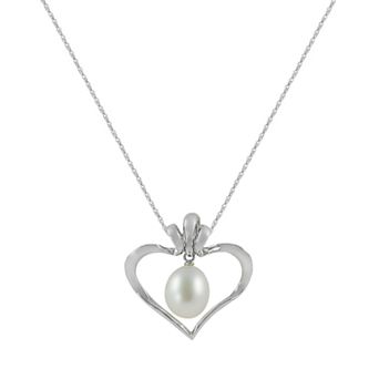 PearLustre by Imperial Sterling Silver Freshwater Cultured Pearl Interchangeable Heart Pendant