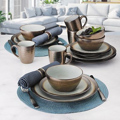 Gourmet Basics Anastasia Embossed 16-pc. Dinnerware Set