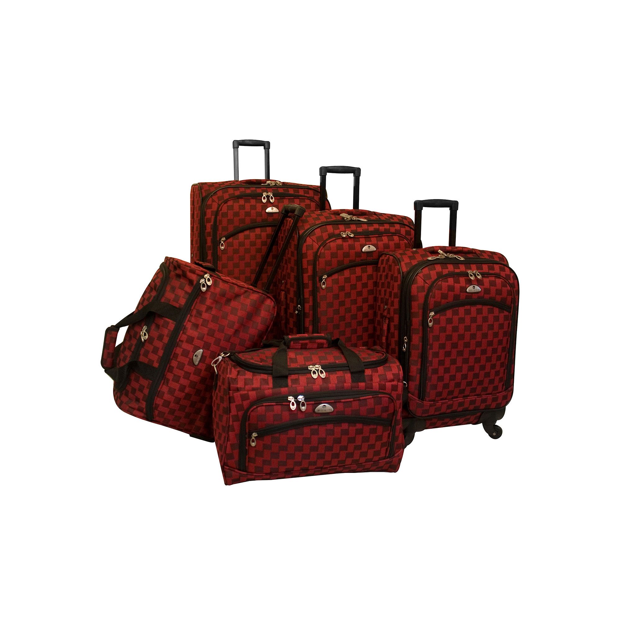 American Flyer Madrid 5-Piece Luggage Set, Red