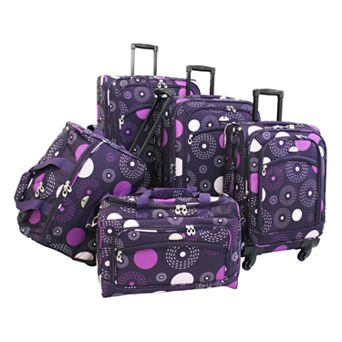 American Flyer 5 pc Fireworks Luggage Set