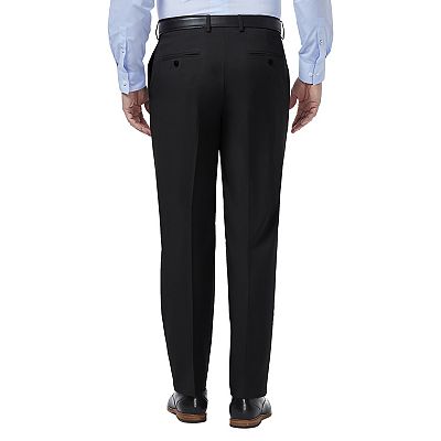 Mens Haggar Premium Comfort Flat Front Classic Fit Dress Pants Black