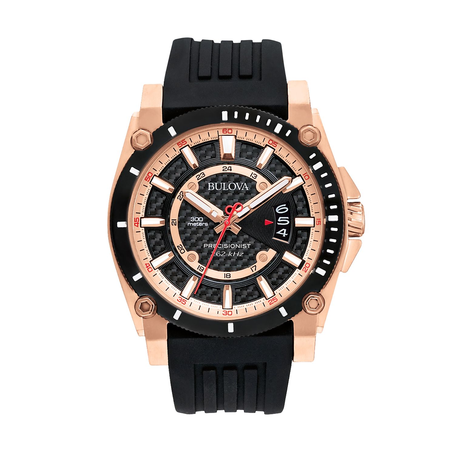 bulova mens watch black and gold