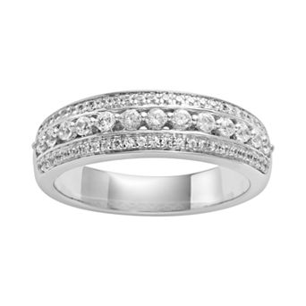The Regal Collection 14k White Gold 1/2 ct T.W. IGL Certified Diamond Multirow Wedding Ring