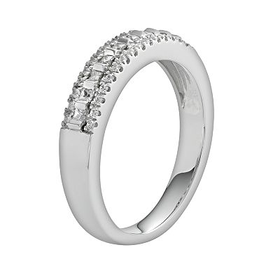 14k White Gold 1/4-ct. T.W. IGL Certified Diamond Multirow Wedding Ring