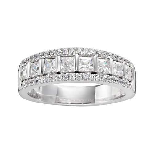 14k White Gold 1-ct. T.W. IGL Certified Princess-Cut Diamond Multirow ...