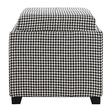 Safavieh Bennett Square Houndstooth Single Tray Storage Ottoman