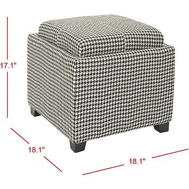 Safavieh Bennett Square Houndstooth Single Tray Storage Ottoman