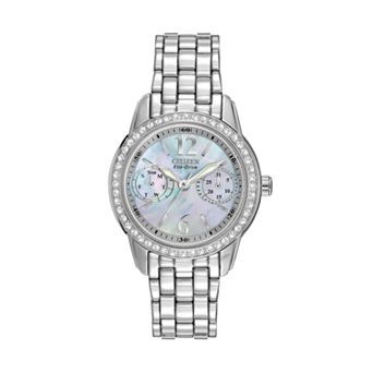 Citizen Silhouette Eco-Drive Stainless Steel Crystal & Mother-of-Pearl Watch - FD1030-56Y - Women