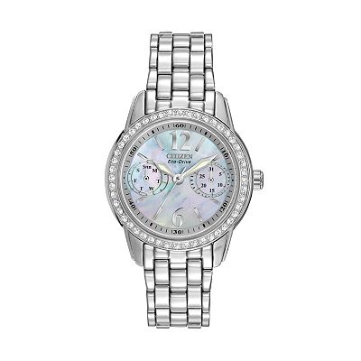 Citizen Silhouette Eco Drive Stainless Steel Crystal Mother of Pearl Watch FD1030 56Y Women