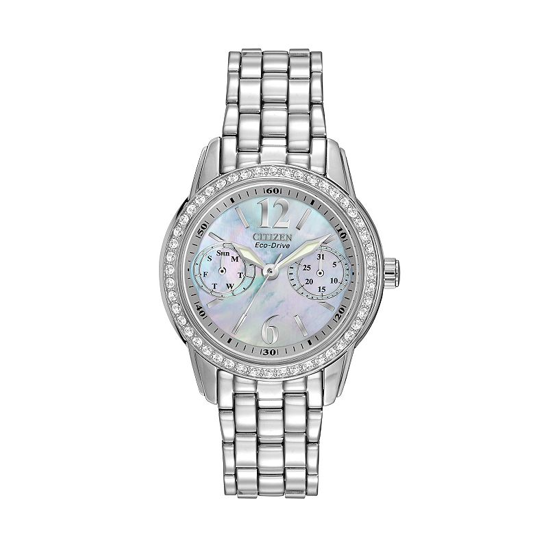 Citizen Silhouette Eco-Drive Stainless Steel Crystal & Mother-of-Pearl Watch - FD1030-56Y - Women, Women's, Silver