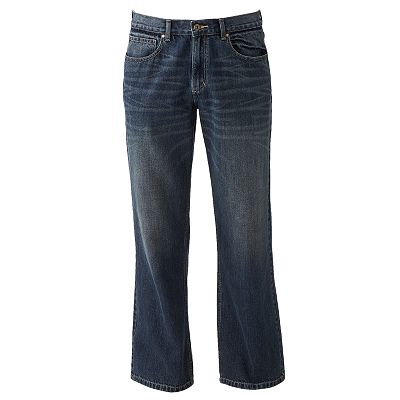 URBANJ Men's Stretch Denim Jeans - Loose Fit Tapered Leg Comfort Fit