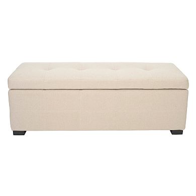 Safavieh Vivienne Large Beige Tufted Storage Bench