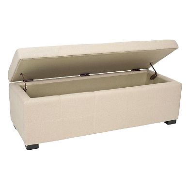 Safavieh Vivienne Large Beige Tufted Storage Bench
