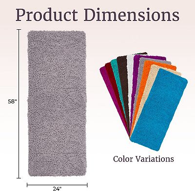 Portsmouth Home Memory Foam Long Shag Bath Mat