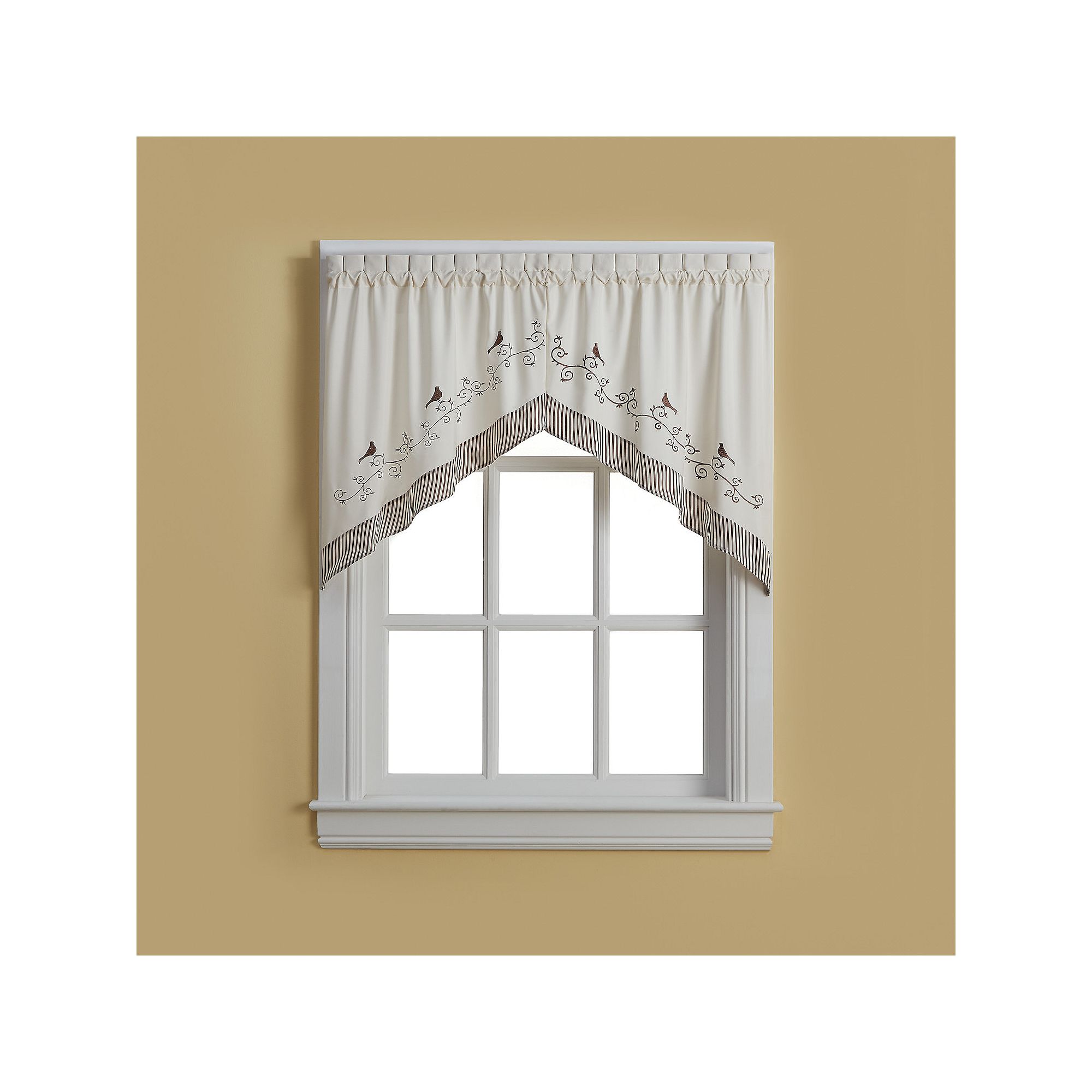 CHF Bird Swag Curtain Pair, Brown