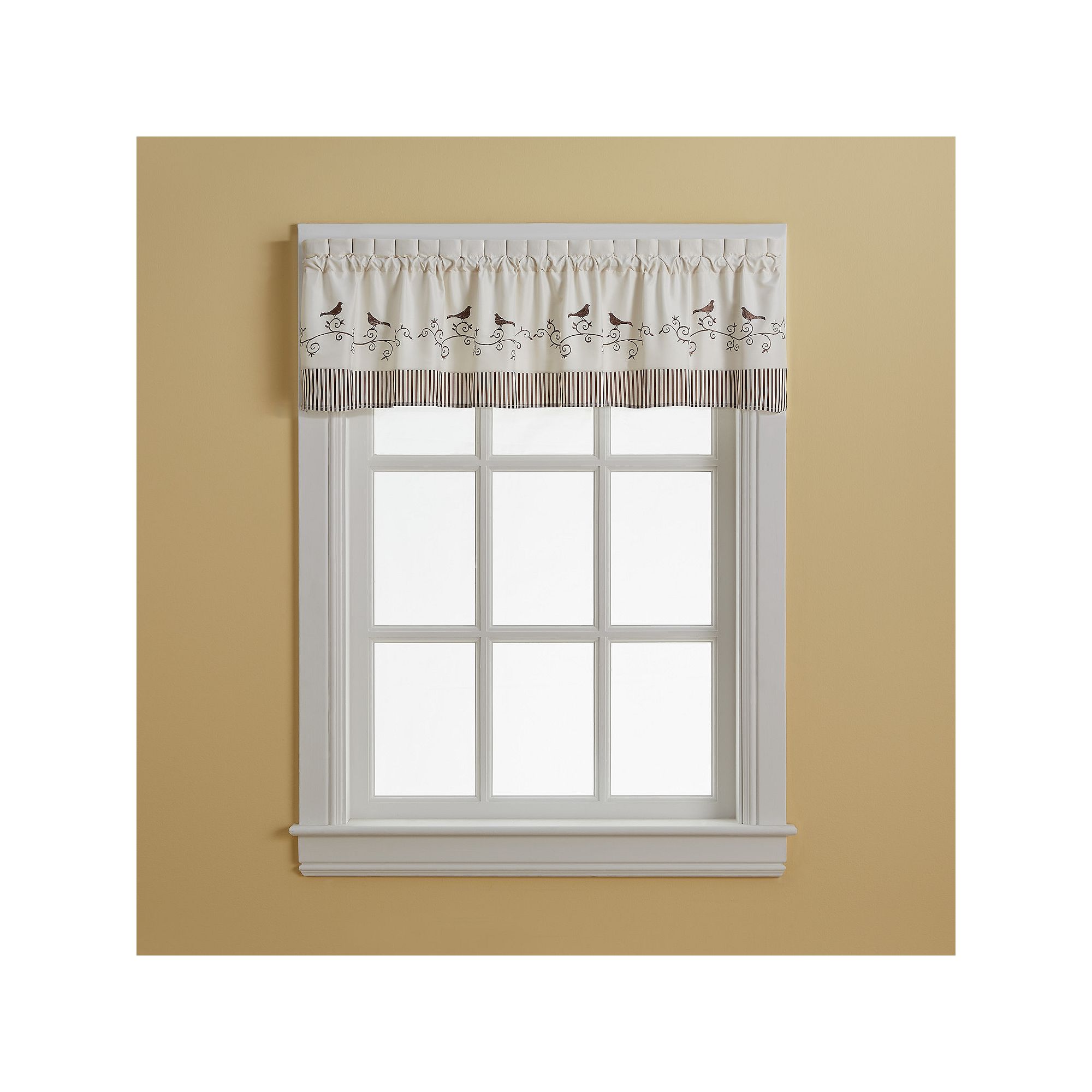 CHF Bird Window Valance, Brown