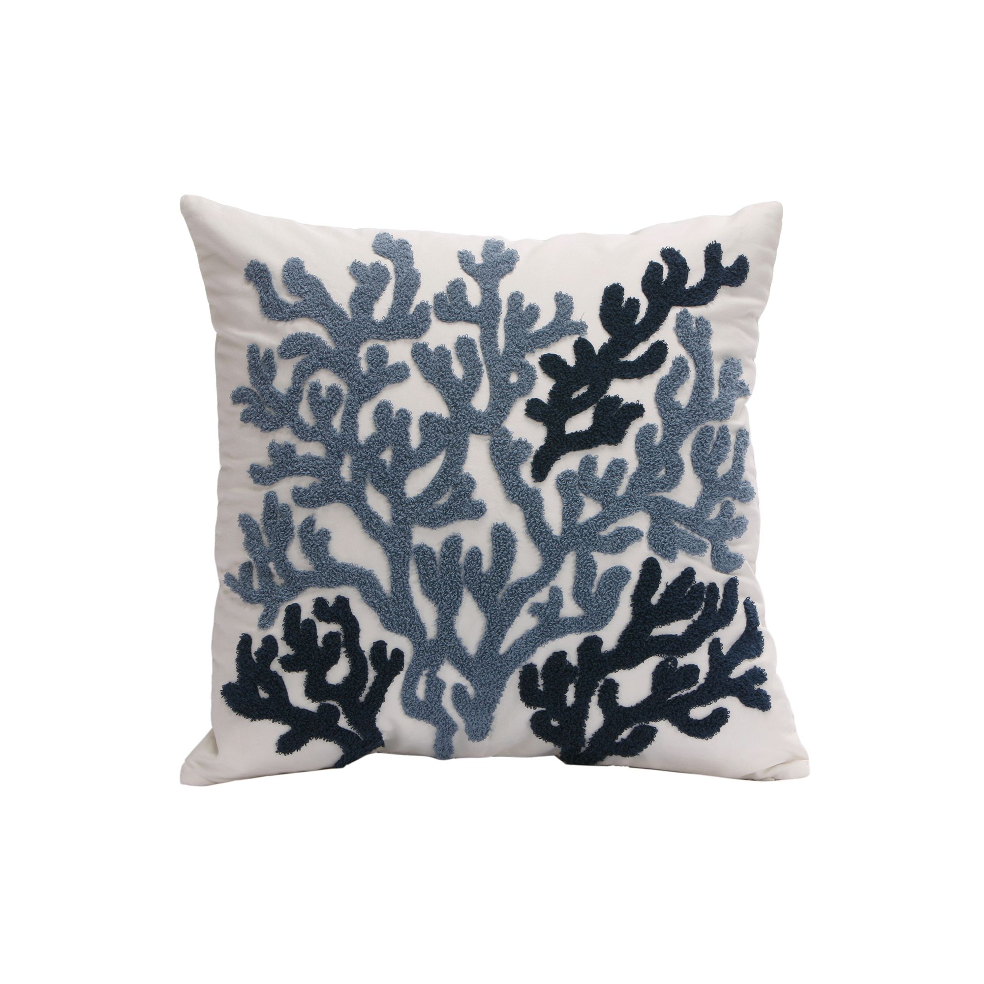 Harbor House Beach House Embroidered Square Throw Pillow, Blue