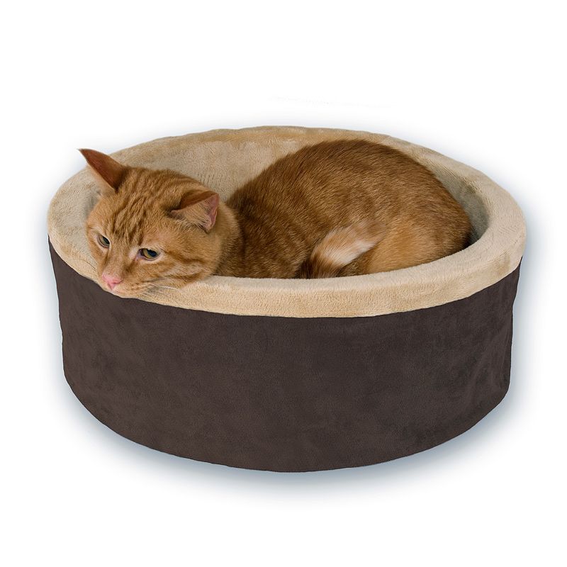 92693741 K&H Pet Thermo-Bed Round Pet Bed - 16, Brown, S sku 92693741