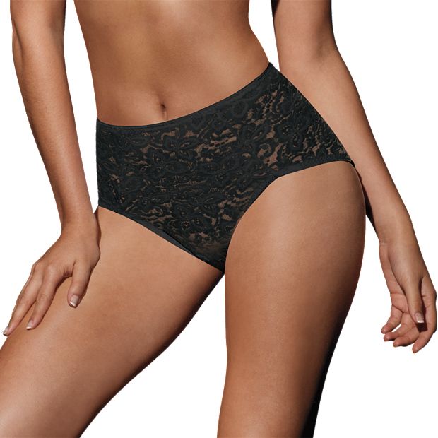 Bali Women's Shapewear Lace 'N Smooth Brief, Black, Large - Import It All