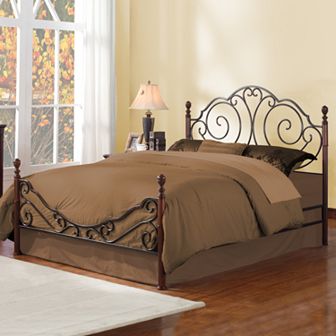 HomeVance Classic Metal Queen Poster Bed