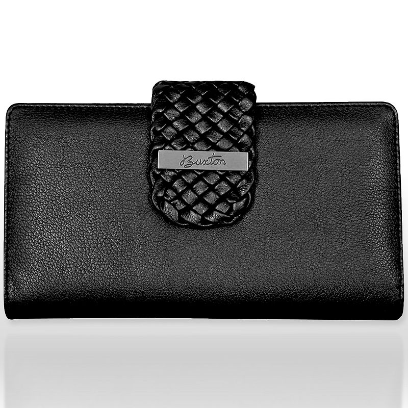 Buxton Hailey Braided Superwallet, Black