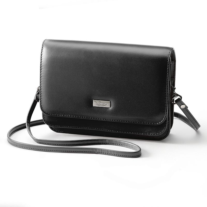 Buxton Double-Flap Convertible Shoulder Bag, Black