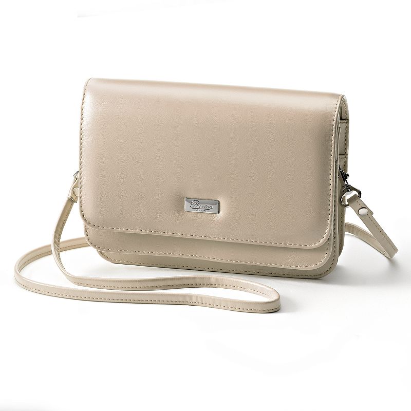Buxton Double-Flap Convertible Shoulder Bag, Beige