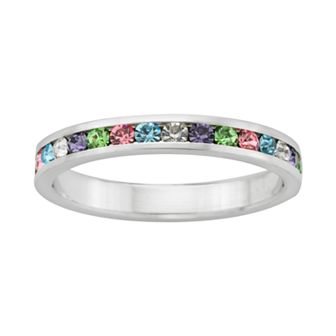 Traditions Jewelry Company Sterling Silver Crystal Eternity Ring