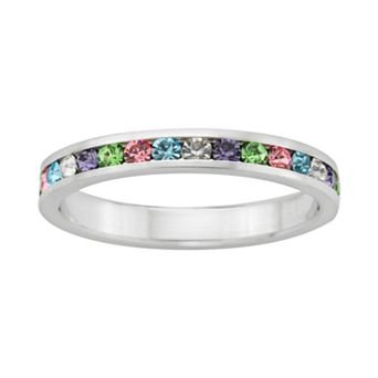Traditions Jewelry Company Sterling Silver Crystal Eternity Ring