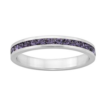 Sterling Silver Purple Crystal Eternity Ring
