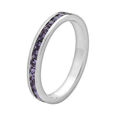 Sterling Silver Purple Crystal Eternity Ring
