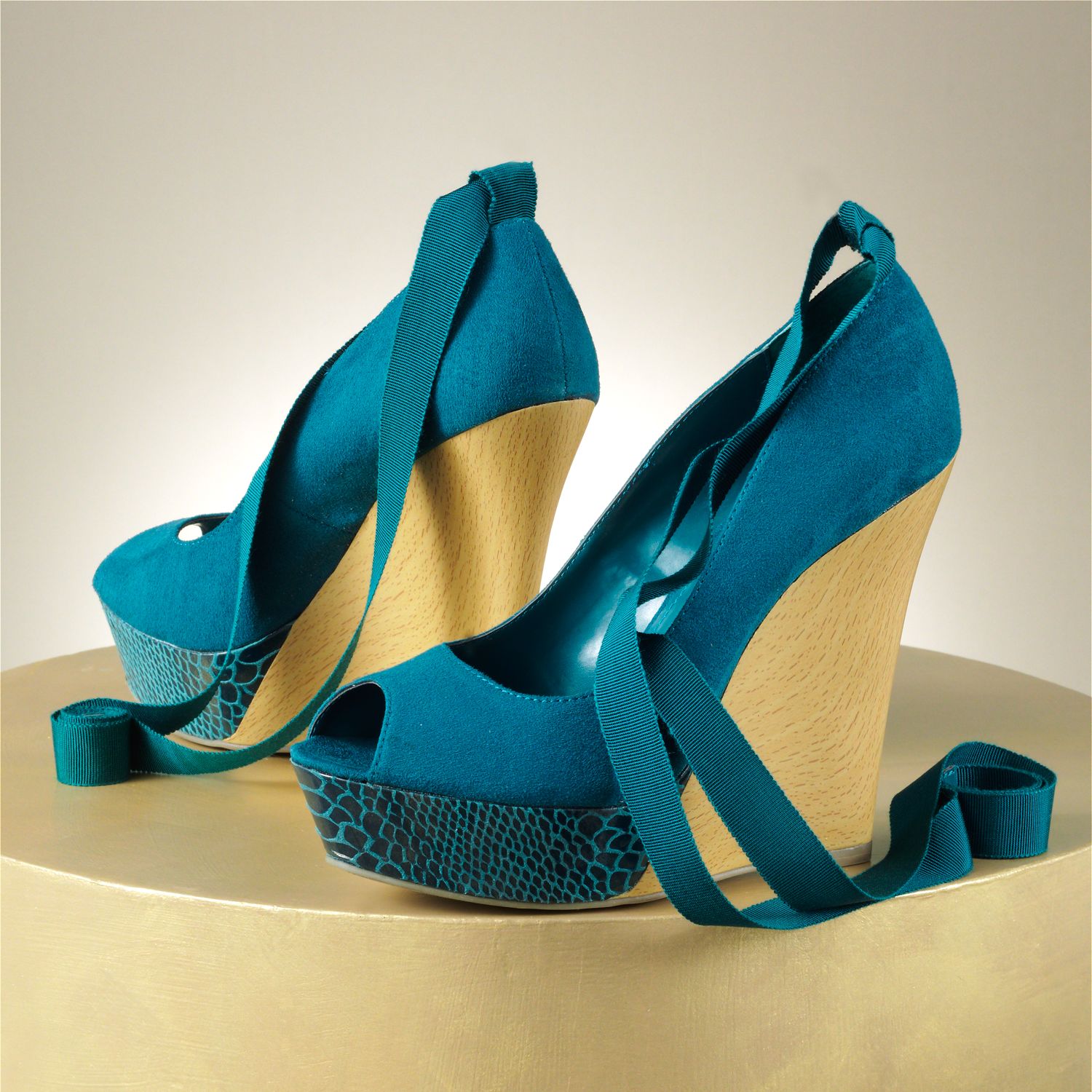 teal wedges