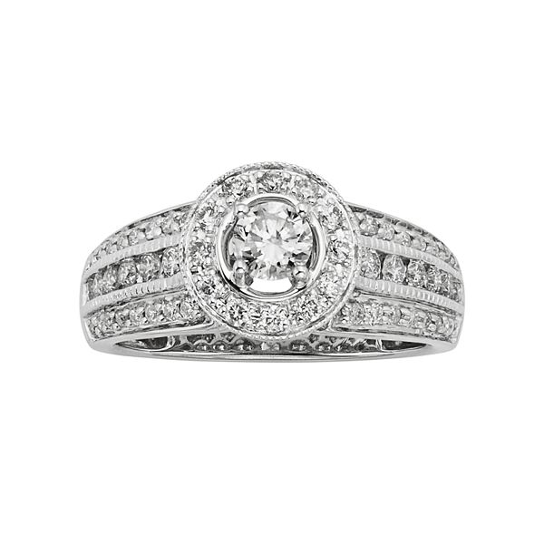 The Regal Collection 14k White Gold 1-ct. T.W. IGL Certified Round-Cut ...