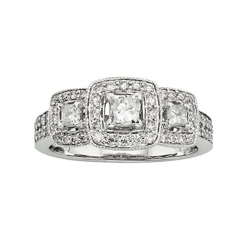 14k White Gold 1-ct. T.W. IGL Certified Princess-Cut Diamond Ring