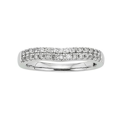 14k White  Gold  1 4 ct T W IGL Certified Diamond Wedding  Ring 