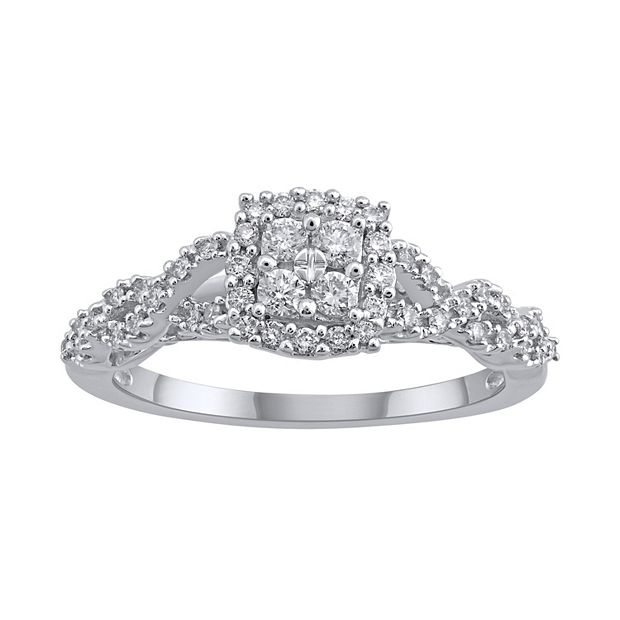 Simply Vera Vera Wang Diamond Twist Frame Engagement Ring in 14k White Gold  (1/3 ct.