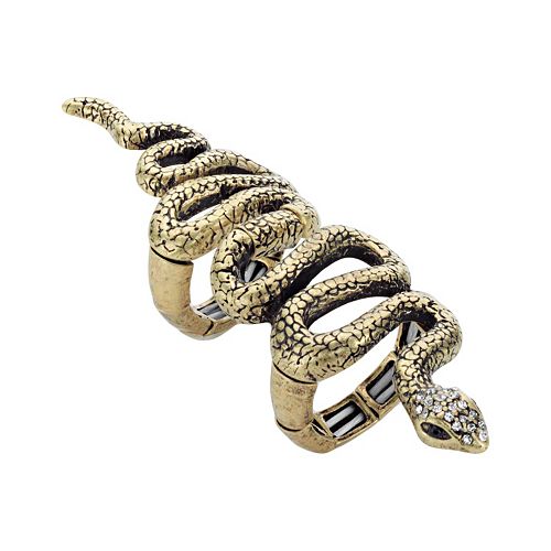 Mudd® Gold Tone Simulated Crystal Snake Stretch Ring
