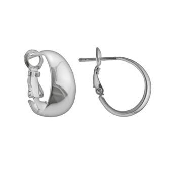 Athra NJ Inc Silver Plated J-Hoop Earrings