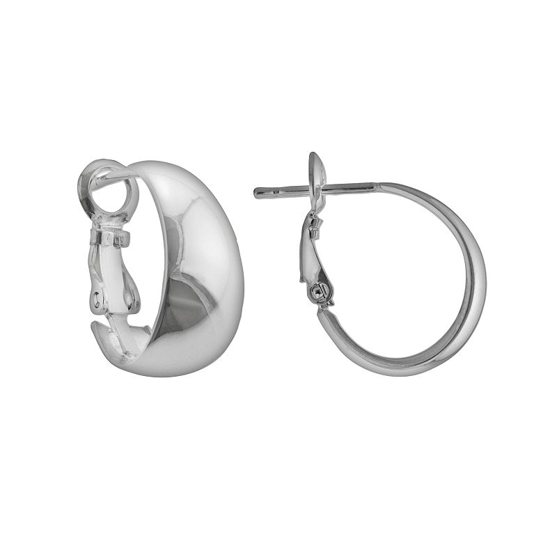92784916 Silver Plated J-Hoop Earrings, Womens, Grey sku 92784916
