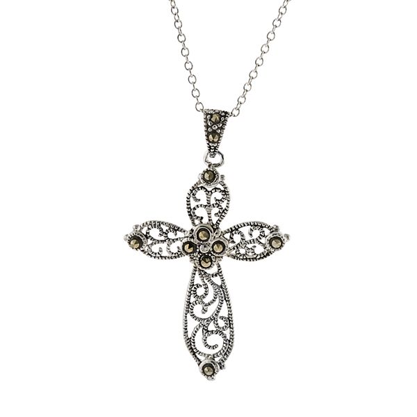 Kohls silver cross on sale necklace