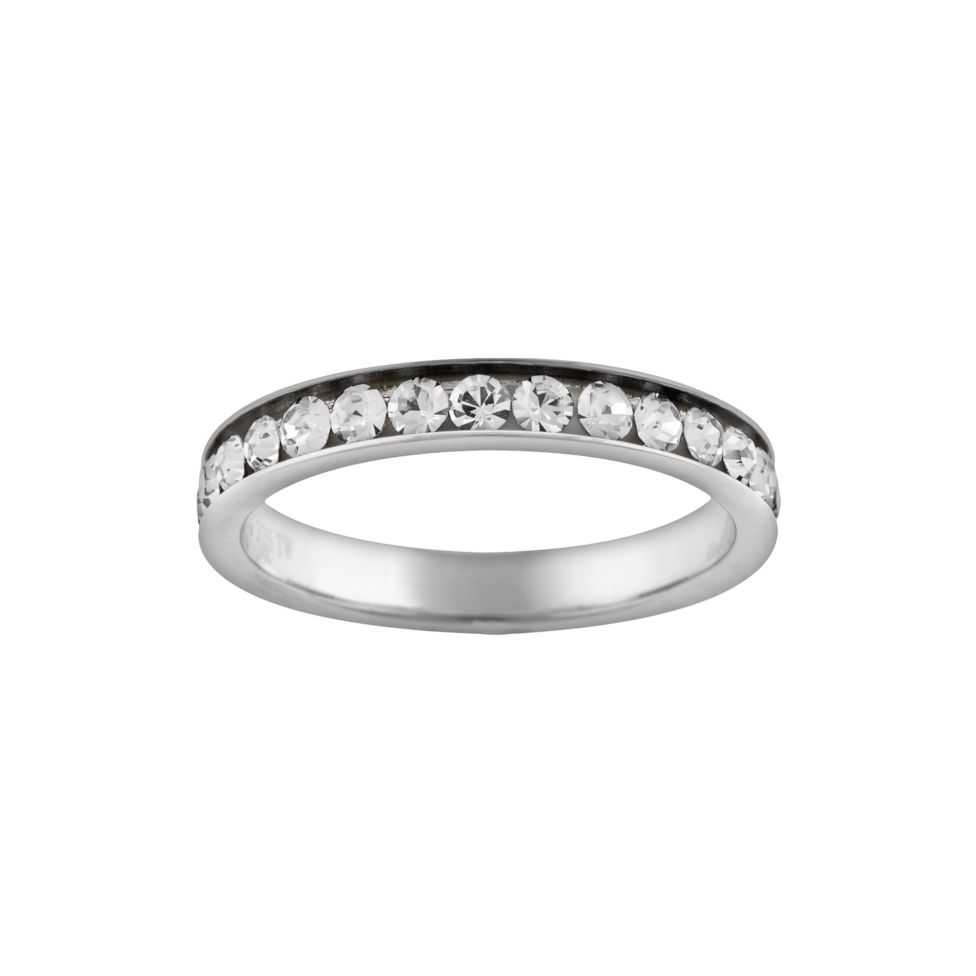 Silver Plated Simulated Crystal Eternity Ring, Womens, Size: 7
