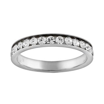Athra NJ Inc Silver Plated Simulated Crystal Eternity Ring