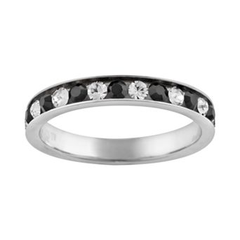 Athra NJ Inc Silver Plated Simulated Crystal Eternity Ring
